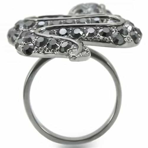 Brass Black Crystal Snake Ring view 10