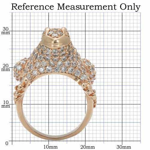 Brass Rose Gold Crystal Frog Ring view 4