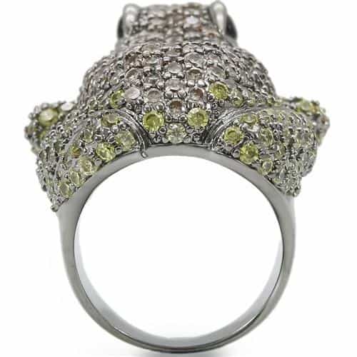 Brass CZ Pave Frog Ring view 10