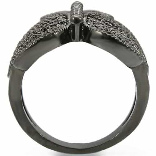 Brass Crystal Butterfly Ring view 10