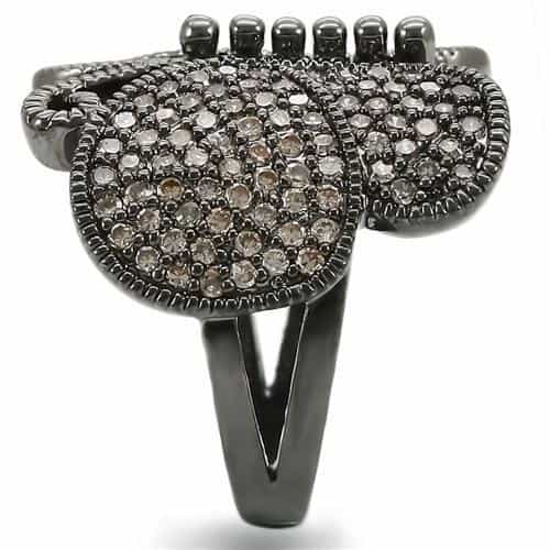 Brass Crystal Butterfly Ring view 12