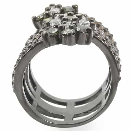 Brass CZ Flower Stack Ring view 8