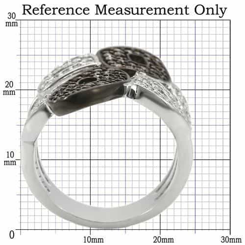 Brass Brown White CZ Geometric Modern Ring view 4