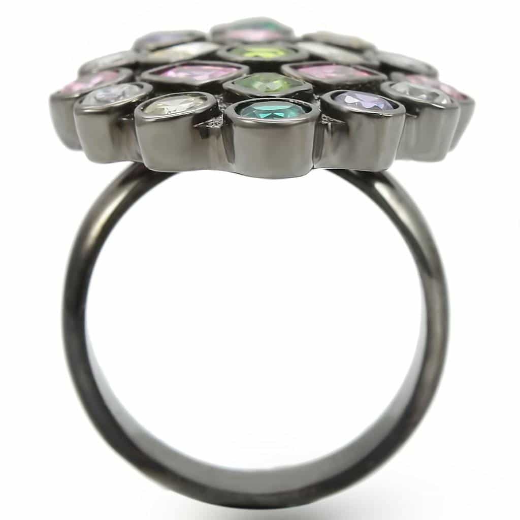 Brass Multi-Color CZ Mosaic Ring view 8