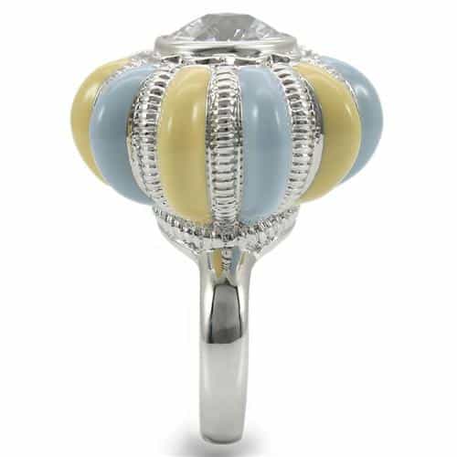 Brass Pastel Enamel CZ Flower Ring view 10