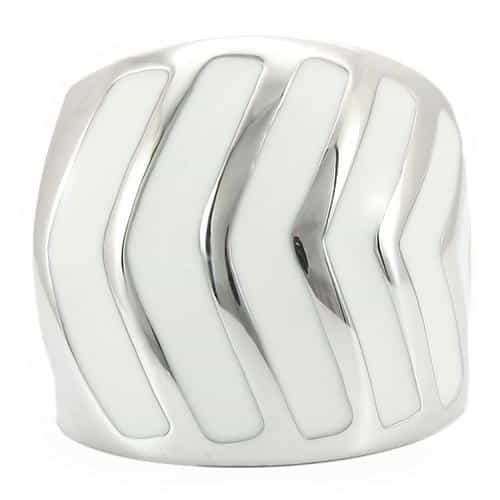 Brass Silver Chevron Dome Ring view 6