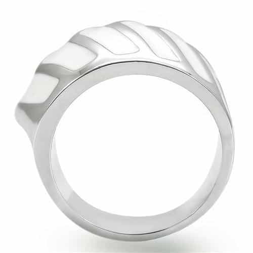 Brass Silver Chevron Dome Ring view 8