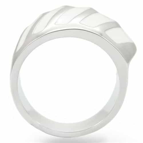 Brass Silver Chevron Dome Ring view 10