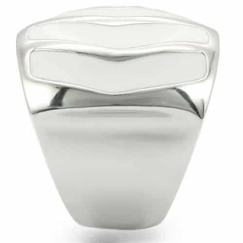 Brass Silver Chevron Dome Ring view 12