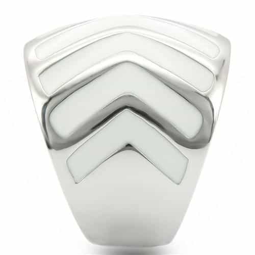 Brass Silver Chevron Dome Ring view 14