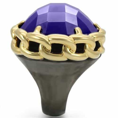 Brass Purple Tanzanite Faceted Cocktail Ring view 10