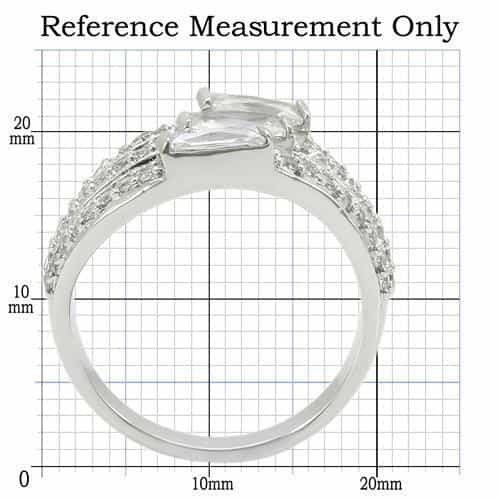 Brass CZ Baguette Multi-Row Band Ring view 4