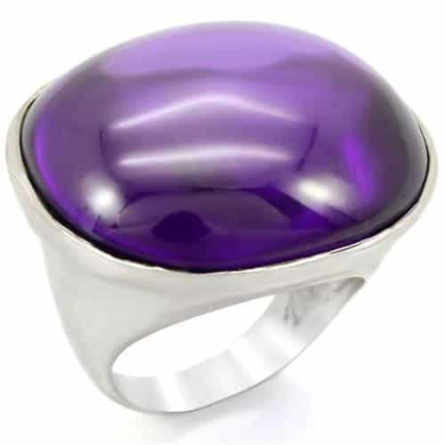 Brass Purple Amethyst Cabochon Dome Ring view 2