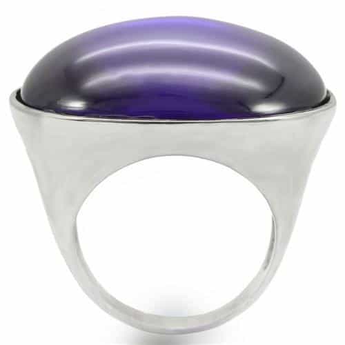Brass Purple Amethyst Cabochon Dome Ring view 8