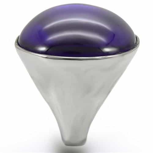 Brass Purple Amethyst Cabochon Dome Ring view 10