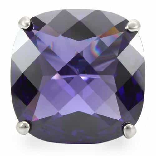 Brass Amethyst Faceted Cushion Cocktail Ring view 6