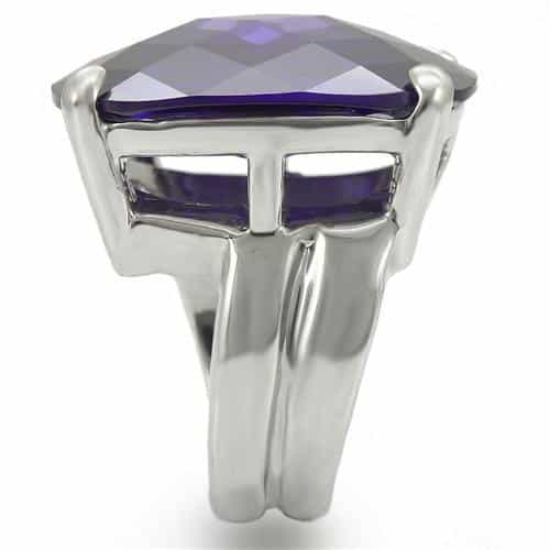 Brass Amethyst Faceted Cushion Cocktail Ring view 10