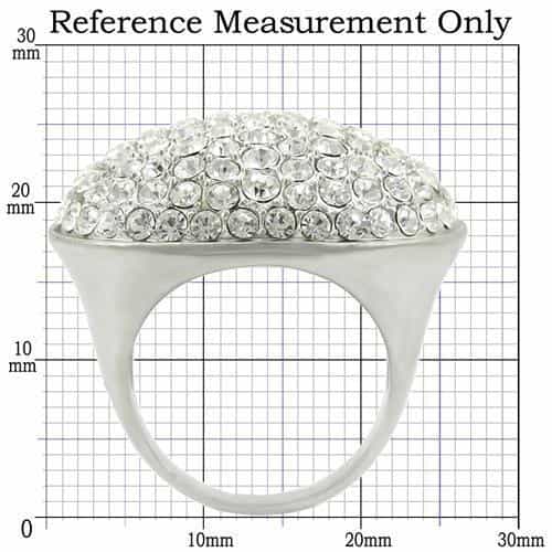 Brass Clear Crystal Pavé Dome Ring view 4