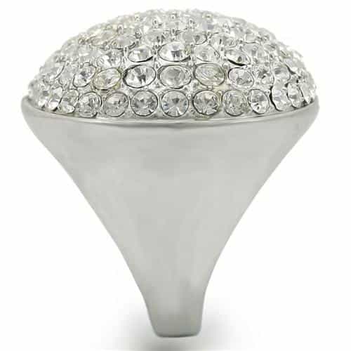 Brass Clear Crystal Pavé Dome Ring view 10