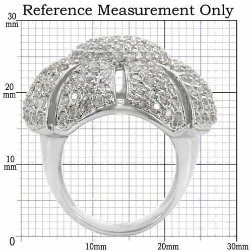 Brass CZ Pavé Shell Dome Ring view 4