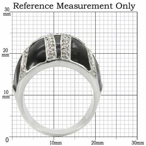 Brass Black Enamel CZ Woven Dome Ring view 4