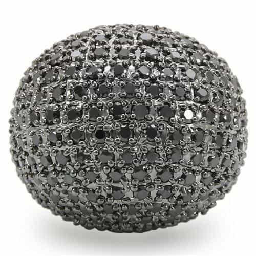 Brass Black CZ Pavé Dome Ring view 6