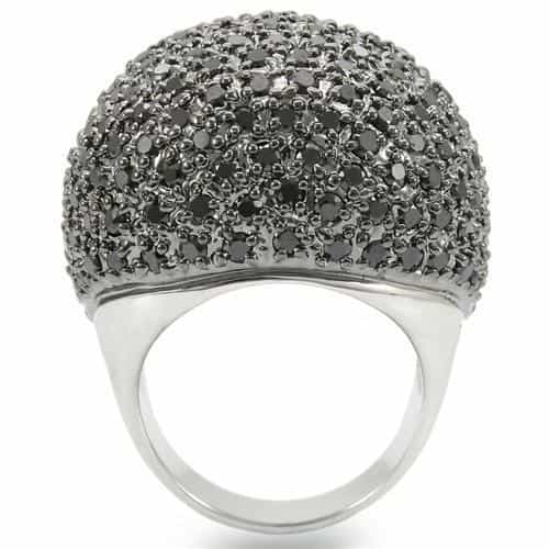 Brass Black CZ Pavé Dome Ring view 8