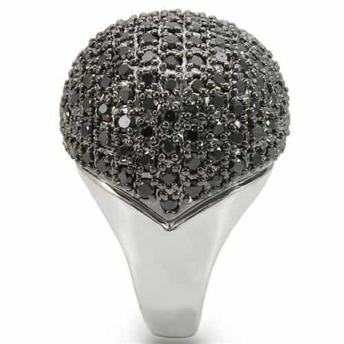 Brass Black CZ Pavé Dome Ring view 10