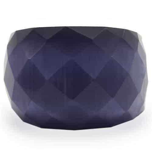 Brass Navy Blue Faceted Dome Ring view 6