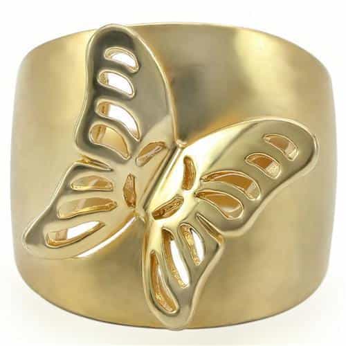 Brass Gold Butterfly Ring view 6