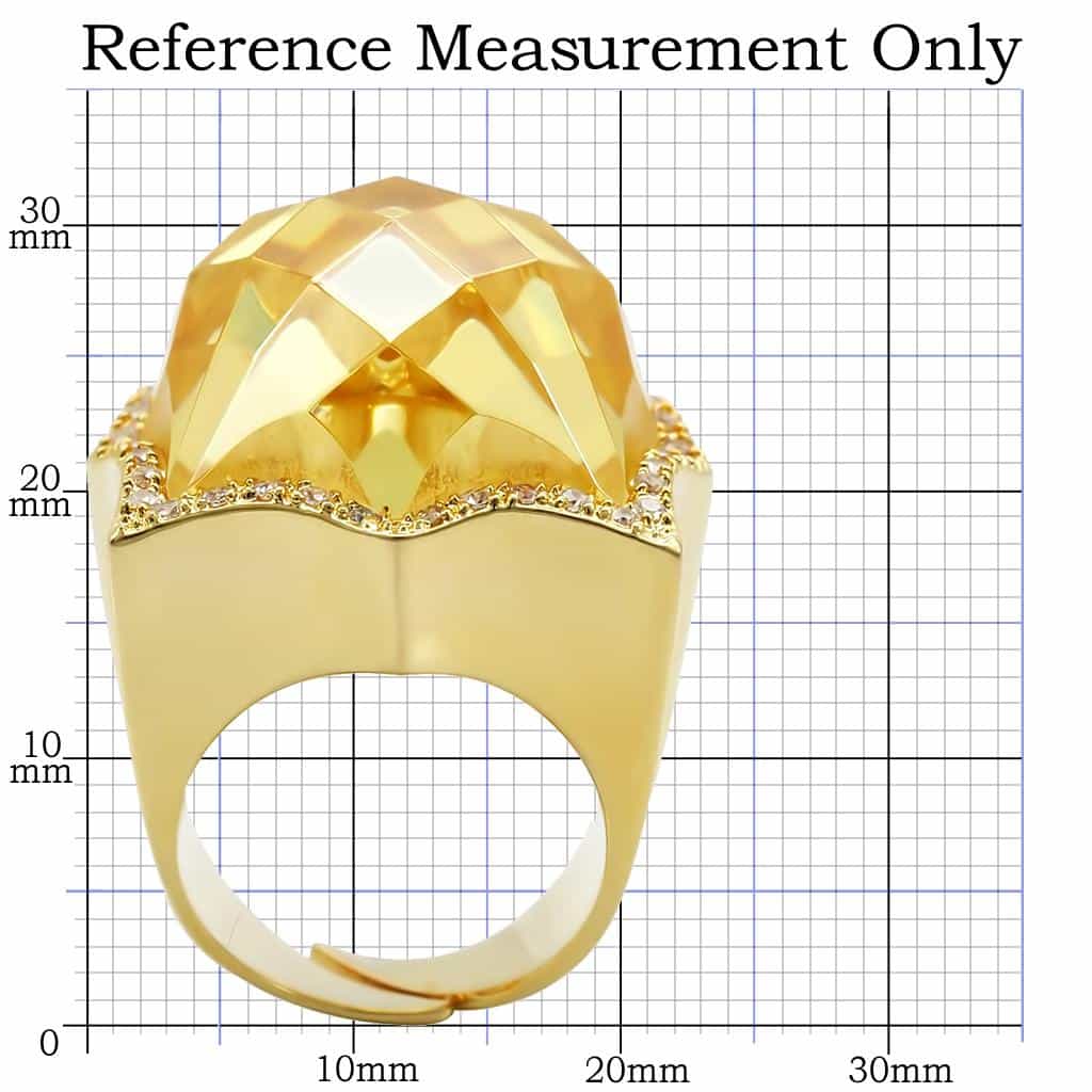 Brass Gold Champagne Faceted Cocktail Ring view 4