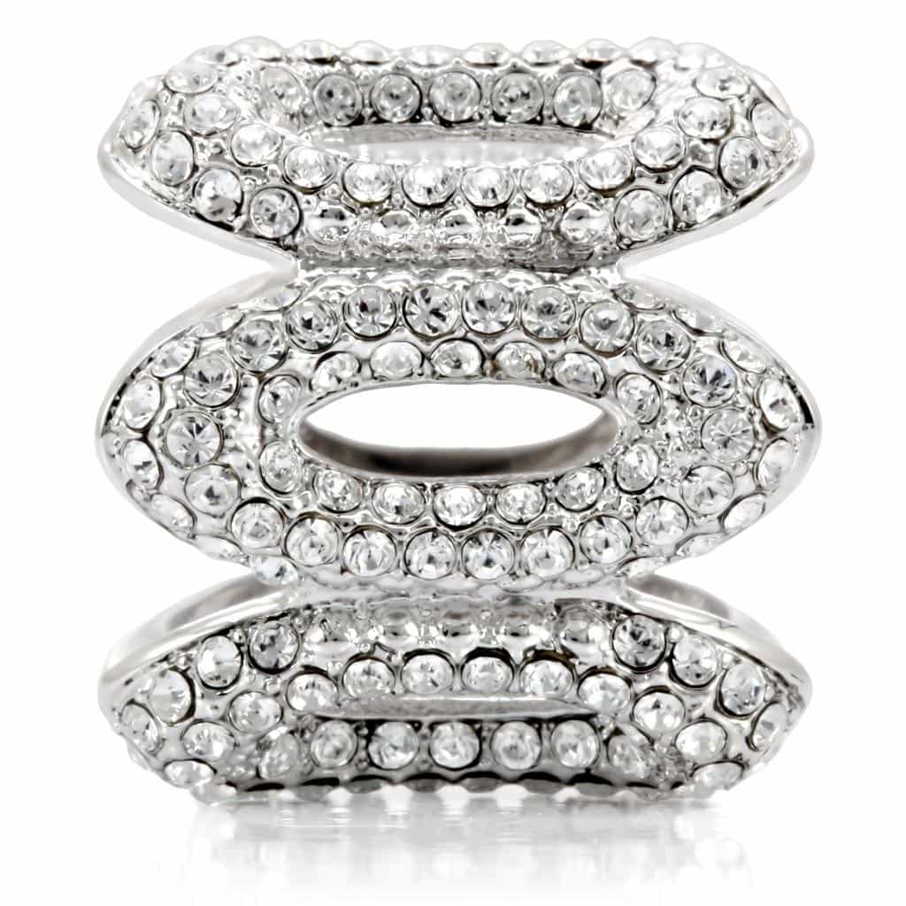 Brass CZ Pave Snake Wrap Ring view 10