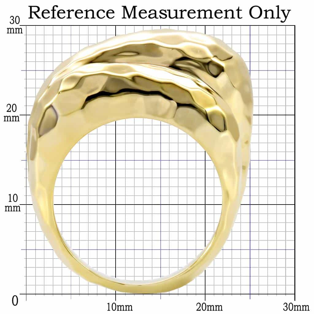 Brass Gold Hammered Dome Ring view 4