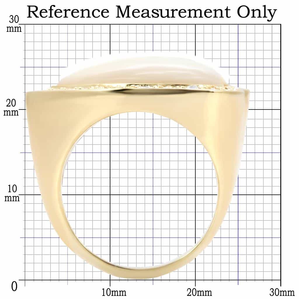 Brass Gold Pearl Heart Ring view 4