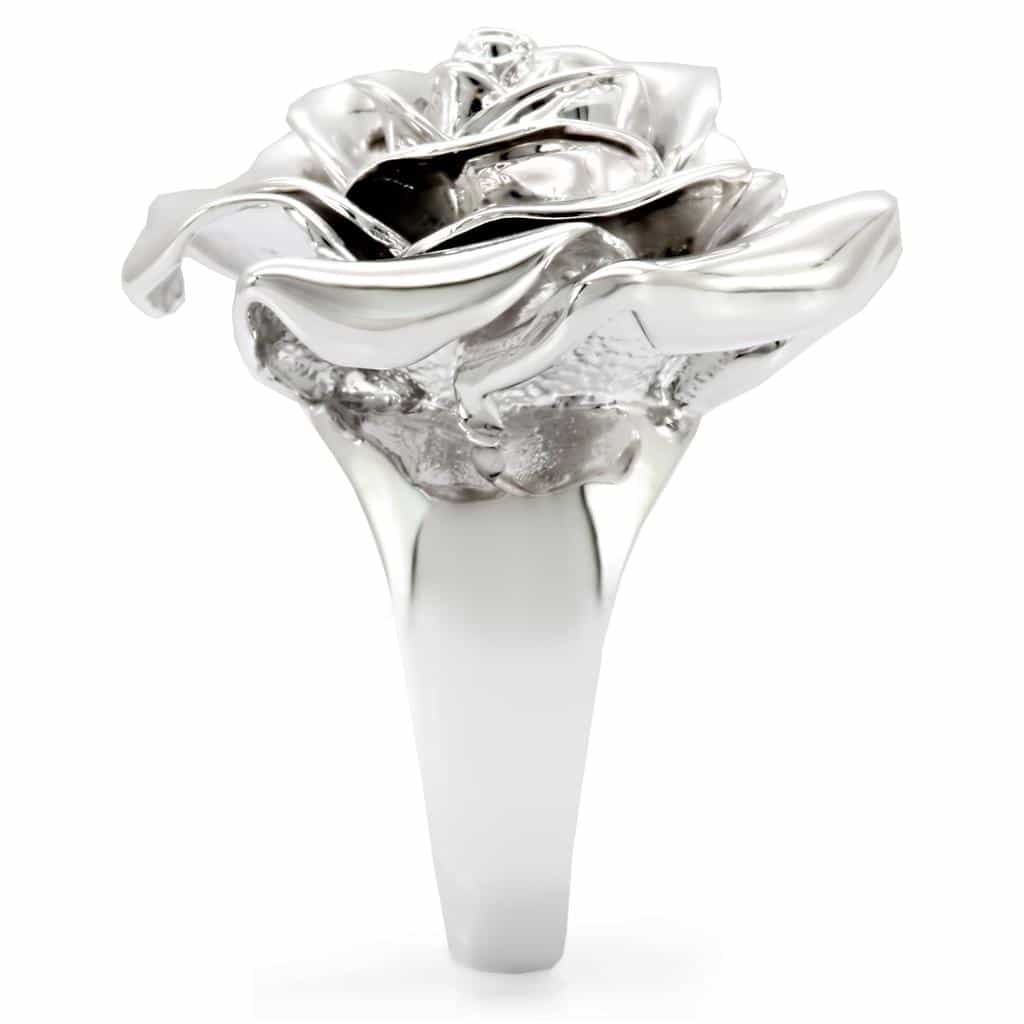 Brass Silver CZ Rose Ring view 10