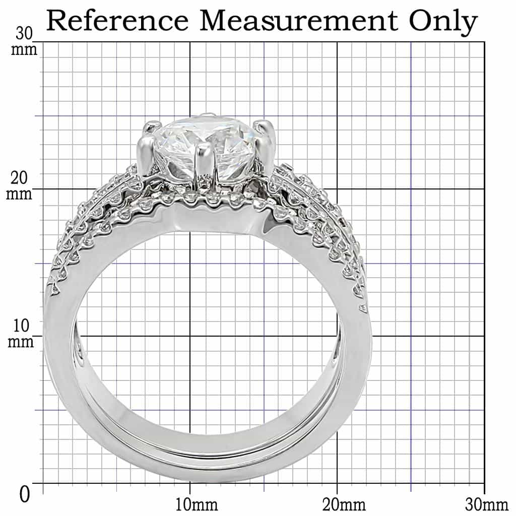 Brass CZ Baguette Bridal Set Ring view 4