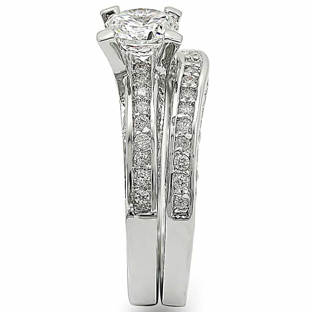 Brass CZ Pavé Double Band Set Ring view 10