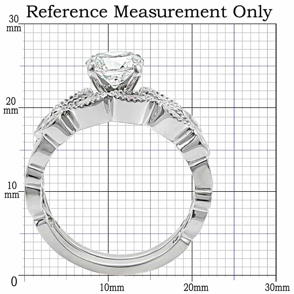 Brass CZ Bezel Floral Vine Ring view 4