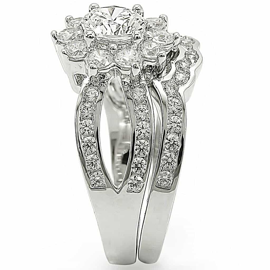 Brass Cluster Flower Bridal Ring view 10