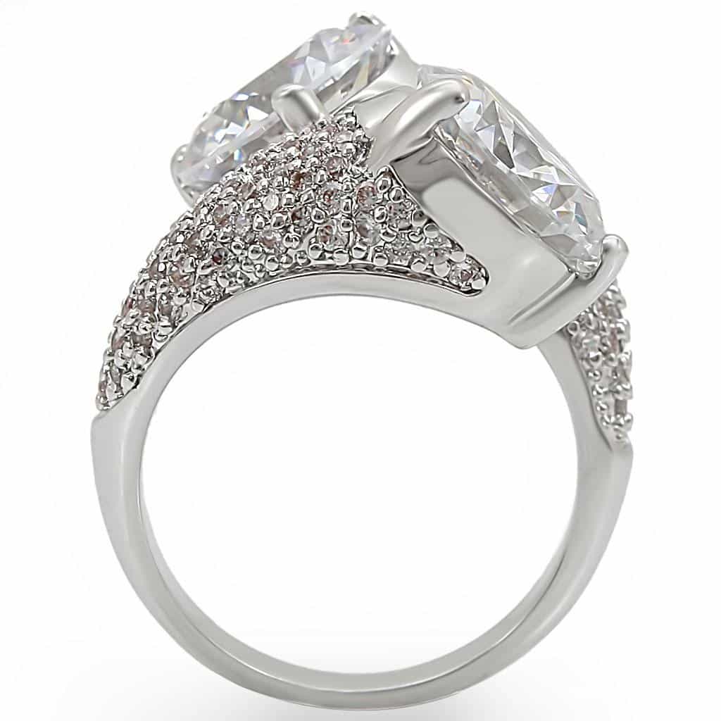 Brass CZ Pear Pavé Cocktail Ring view 8