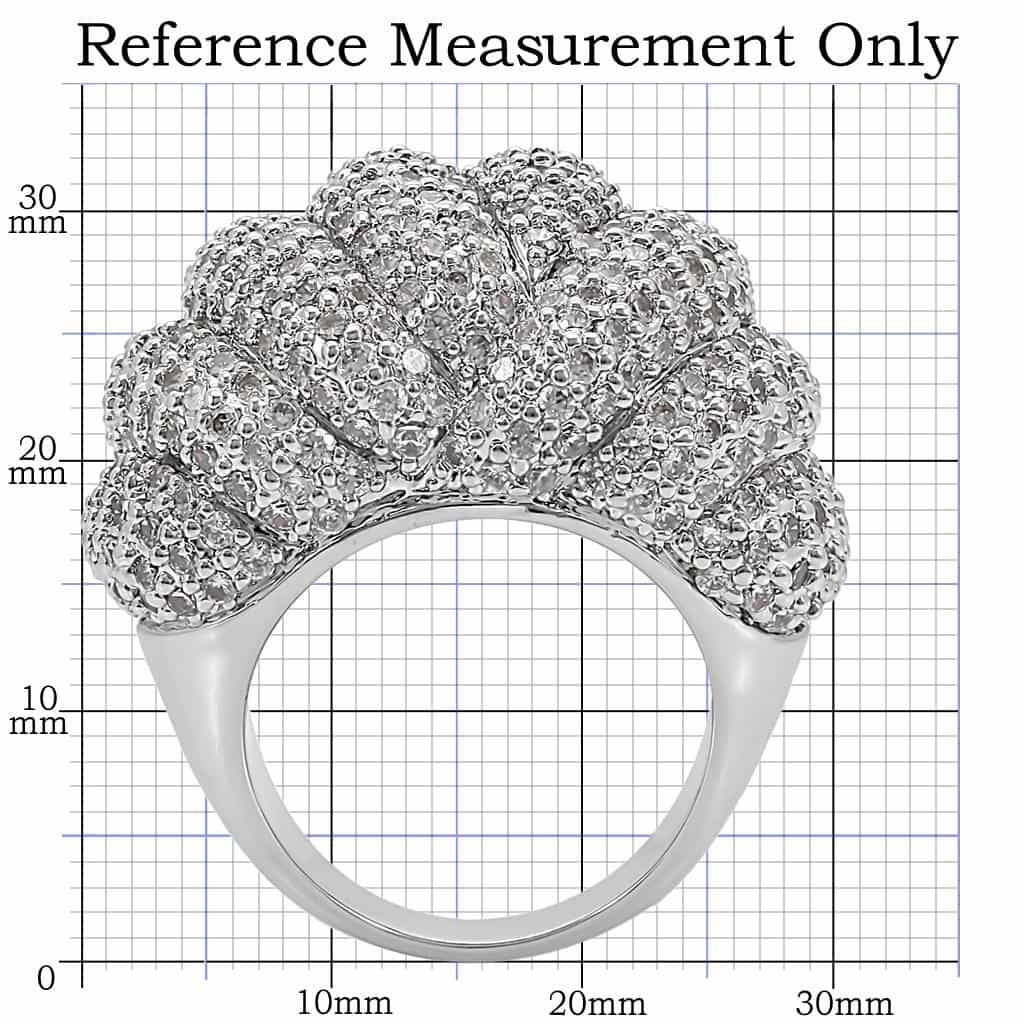 Brass CZ Pavé Cluster Dome Ring view 4