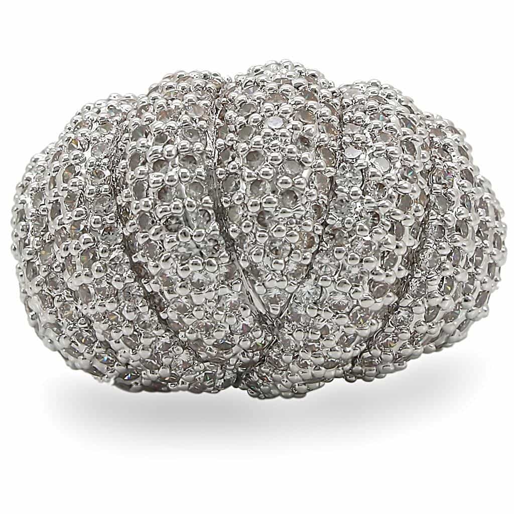 Brass CZ Pavé Cluster Dome Ring view 6