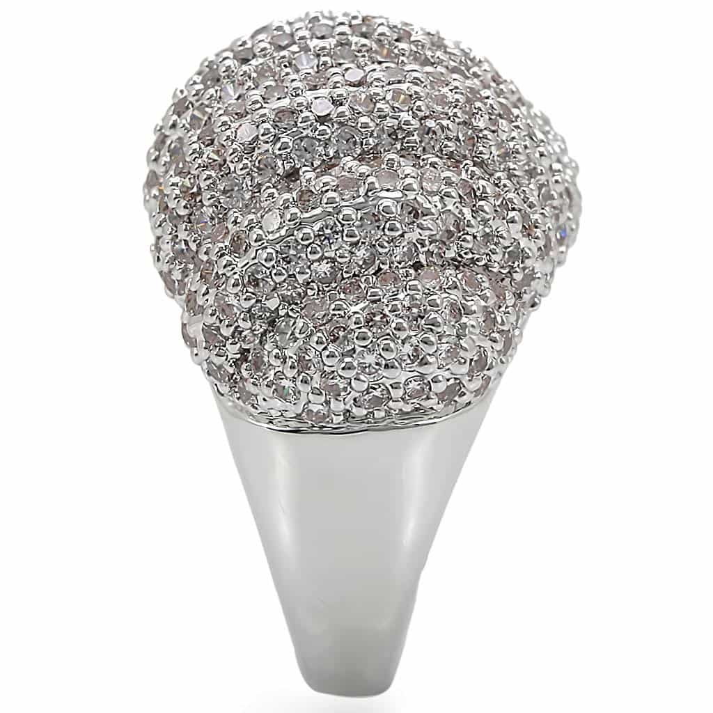 Brass CZ Pavé Cluster Dome Ring view 12