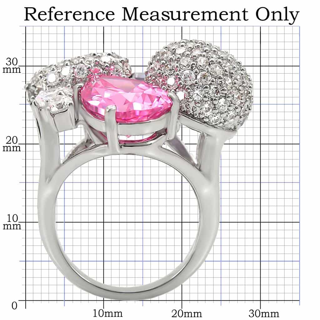 Brass Pink Lavender CZ Multi-Stone Cocktail Ring view 4