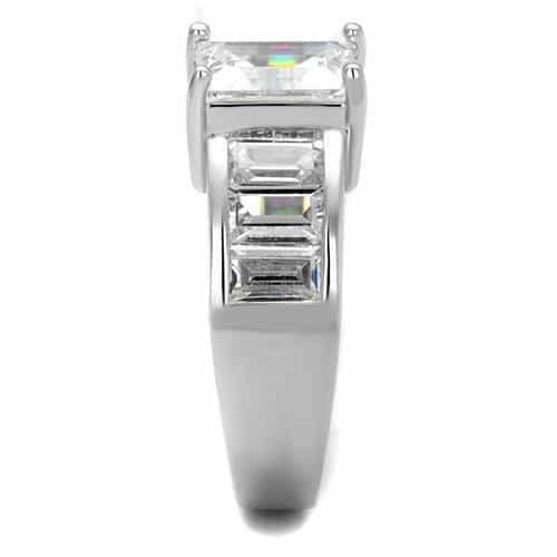 Brass CZ Emerald Cut Baguette Side Ring view 8