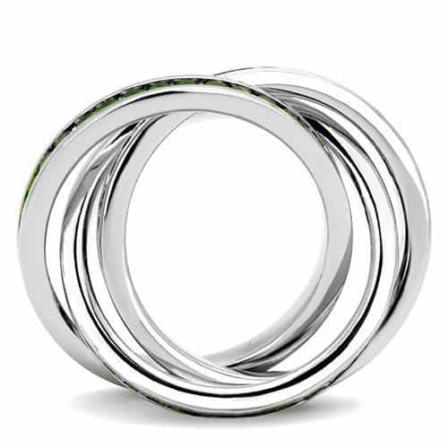 Brass Emerald CZ Channel Triple Rolling Ring view 6