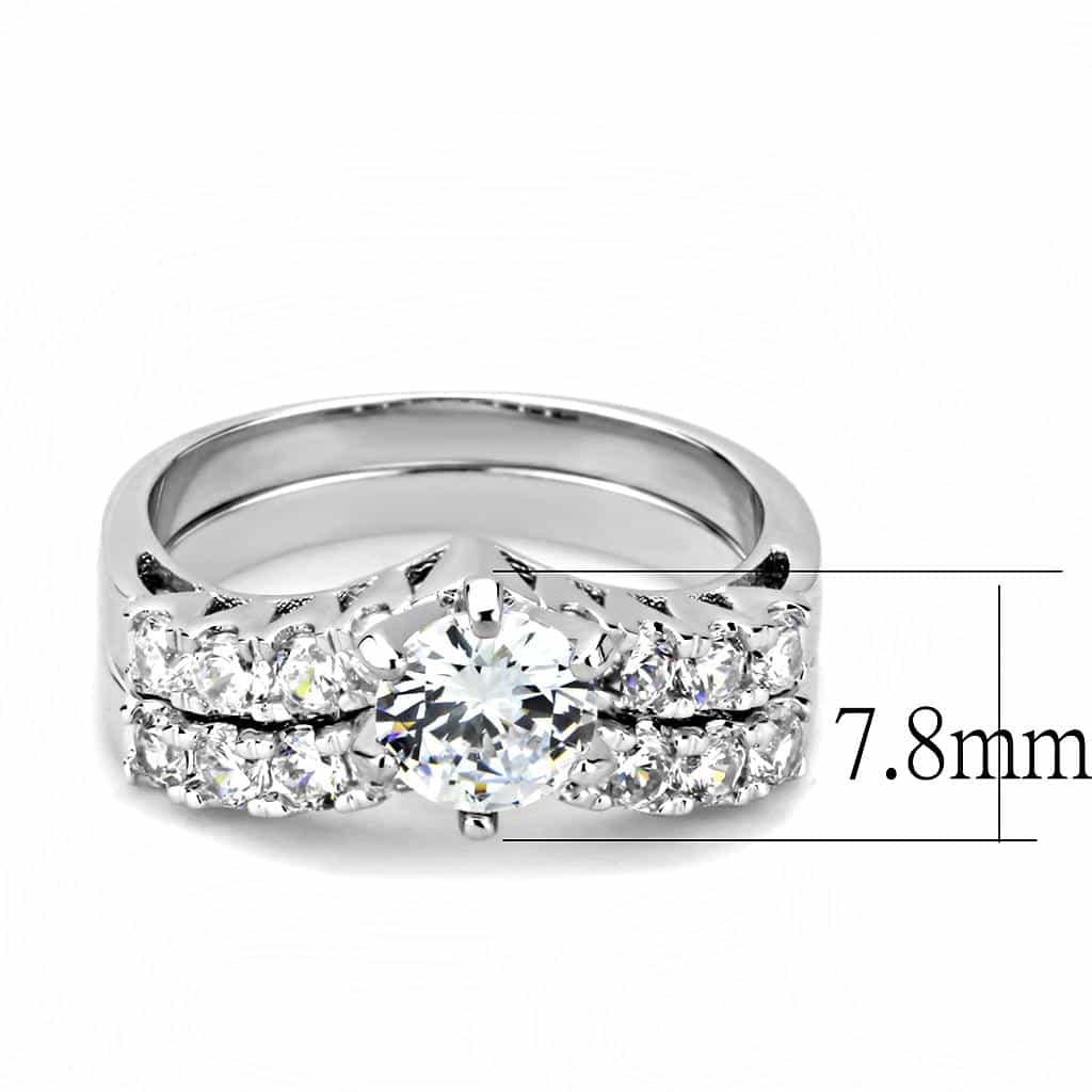 Brass CZ Round Solitaire Cluster Bridal Ring view 4