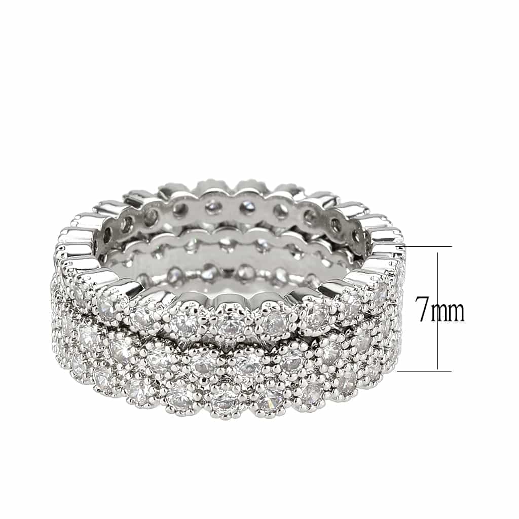 Brass CZ Round Bezel Bubble Full Eternity Ring view 4