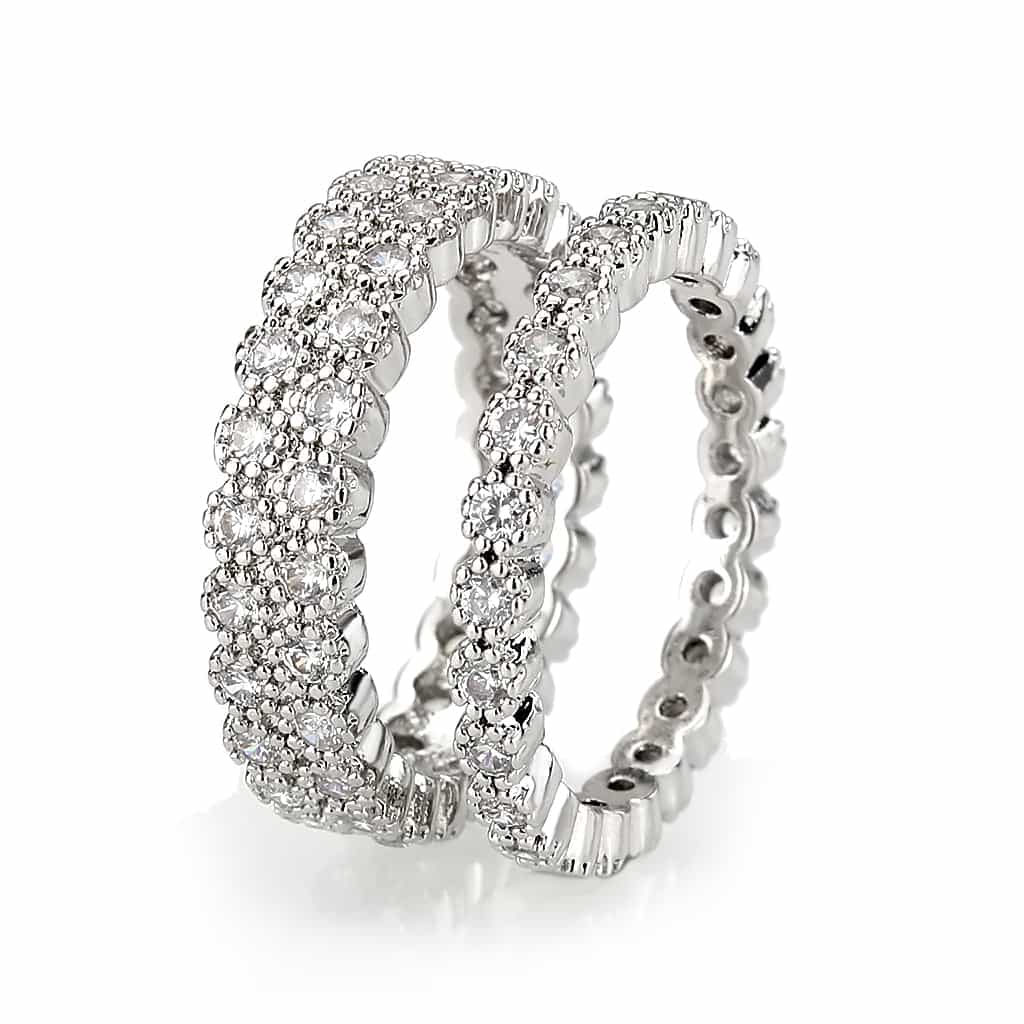 Brass CZ Round Bezel Bubble Full Eternity Ring view 10