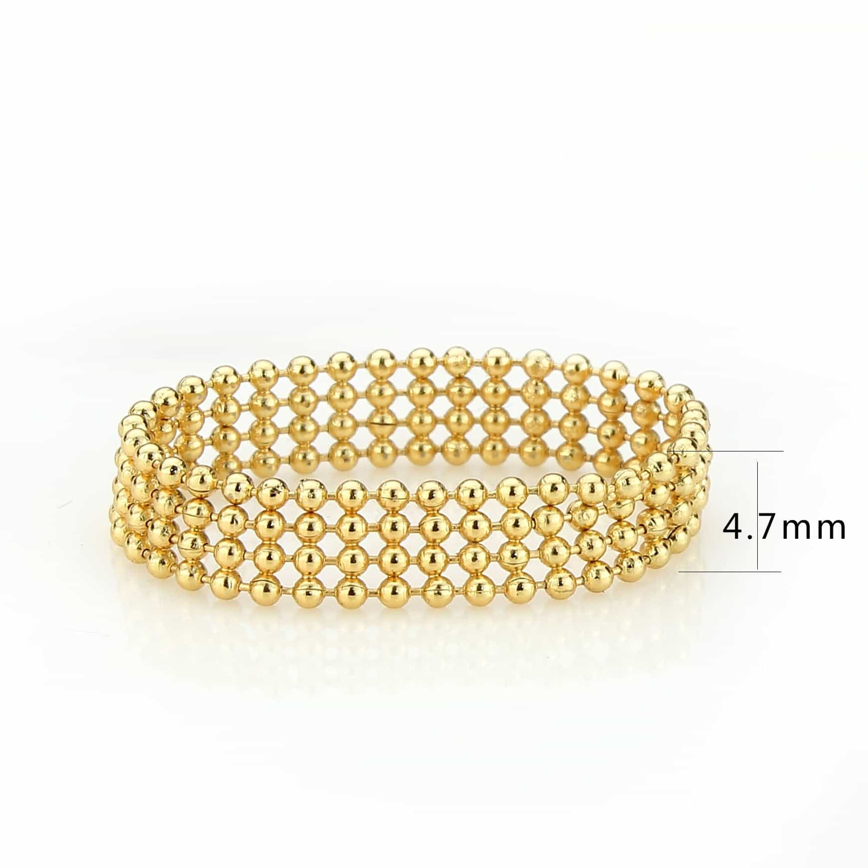 Brass Gold Ball Bead Multi-Strand Stretch Ring view 12
